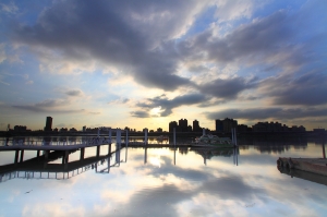 大稻埕夕陽+彩虹橋夜景